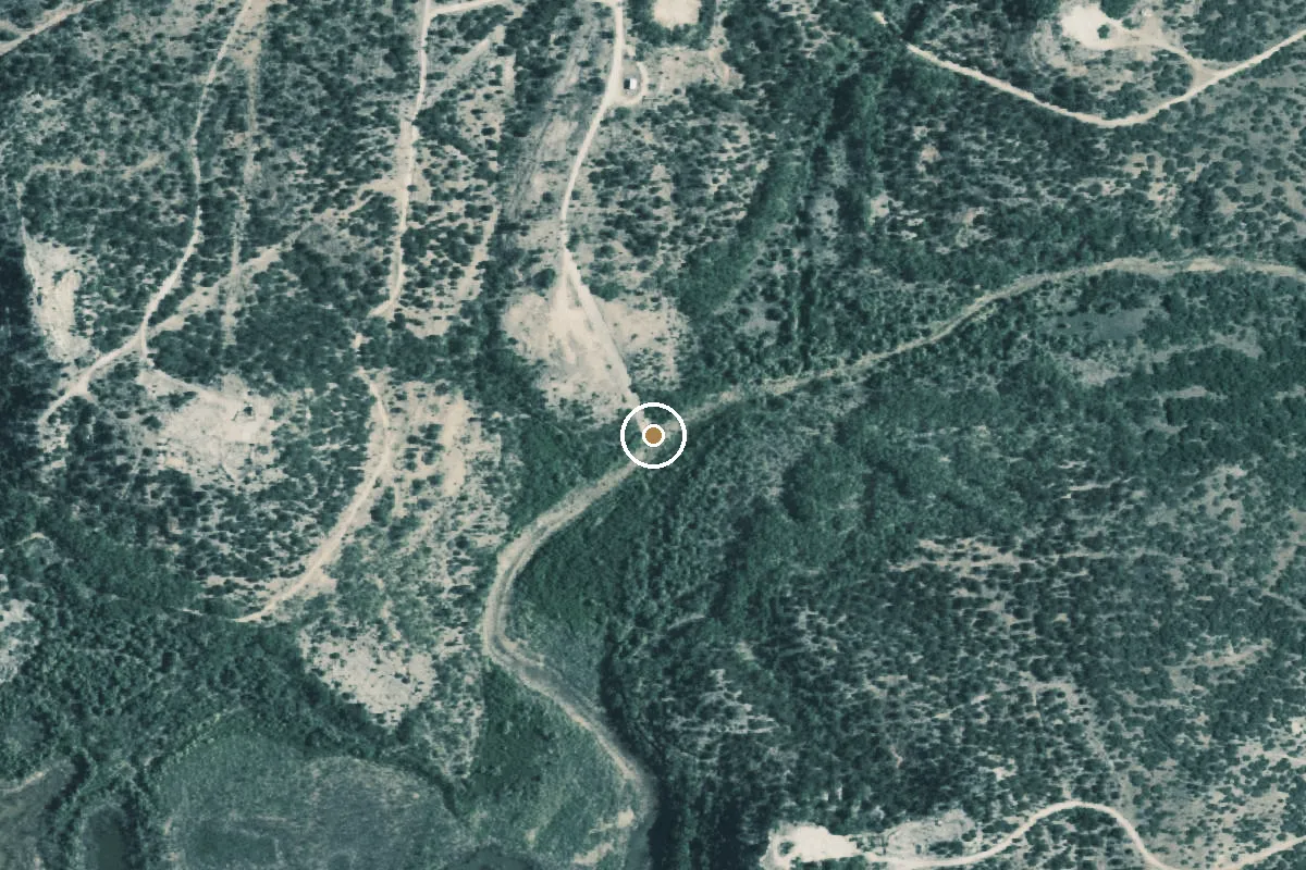 Aerial view of Lake E. V. Spence Boat Ramp