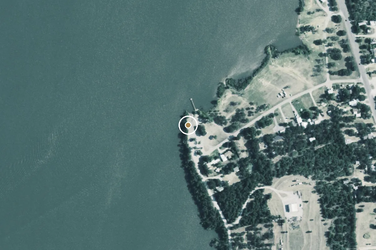 Aerial view of Lake Eddleman Boat Ramp