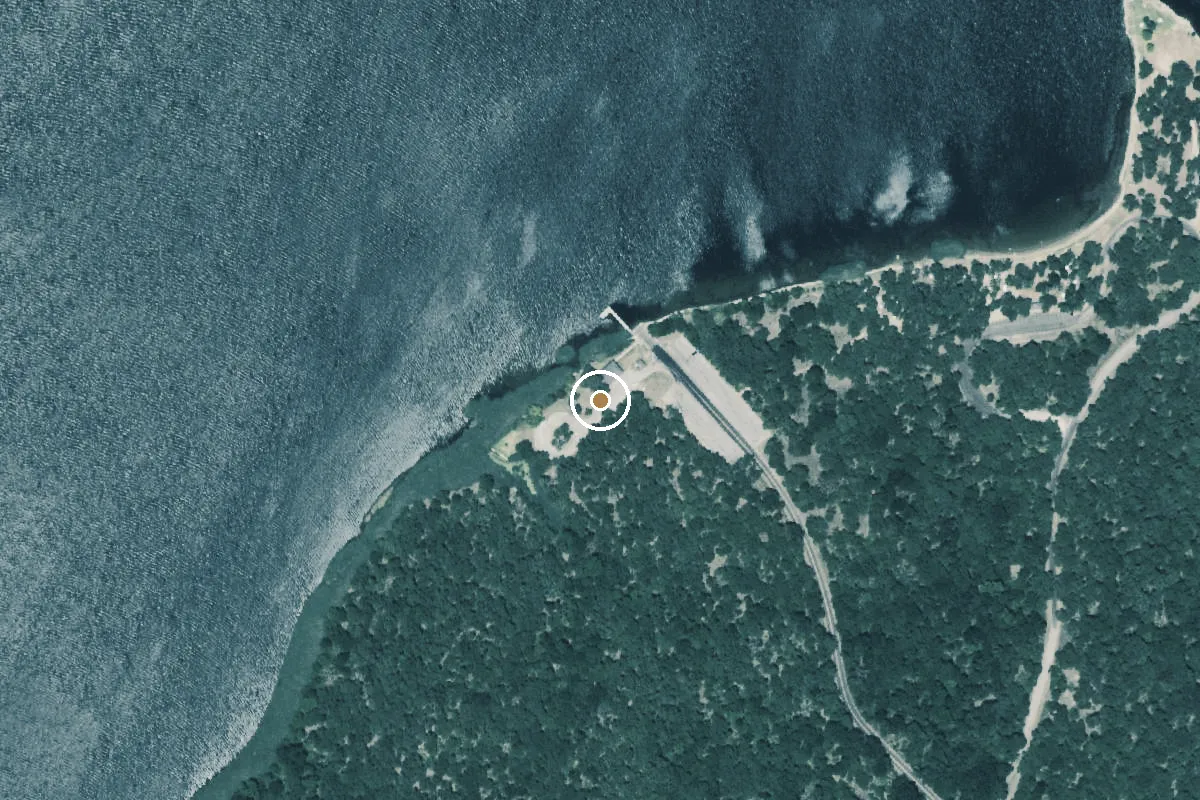 Aerial view of Lake Fairfield Boat Ramp