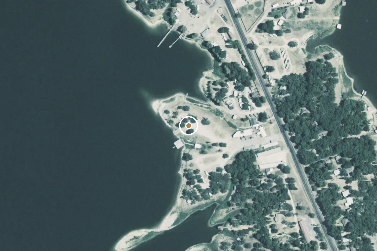 Aerial view of Lake Fork Boat Ramp