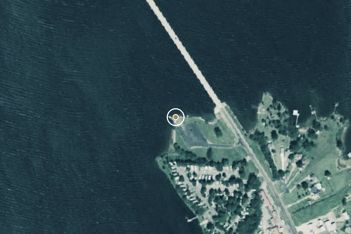 Aerial view of Lake Fork Boat Ramp