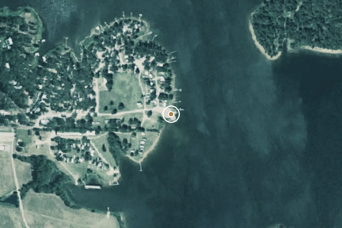 Aerial view of Lake Fork Boat Ramp