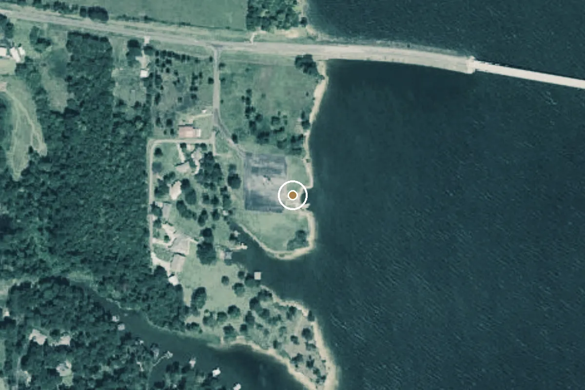 Aerial view of Lake Fork Boat Ramp