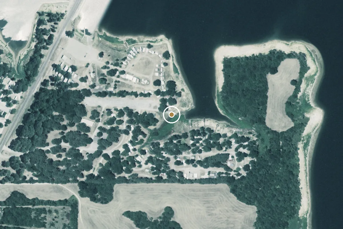 Aerial view of Lake Fork Boat Ramp