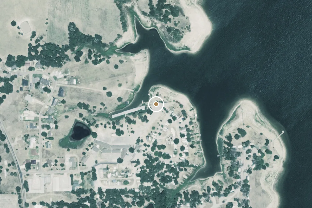 Aerial view of Lake Fork Boat Ramp