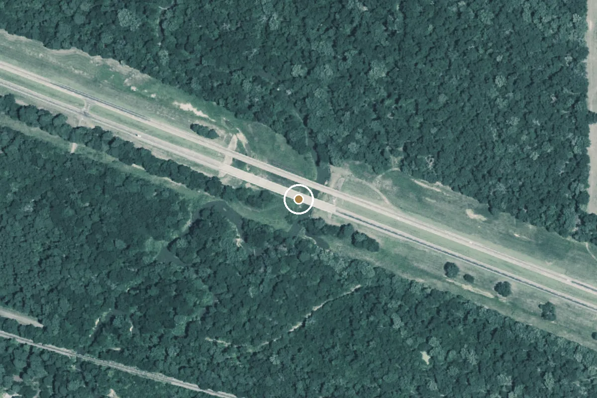 Aerial view of Lake Fork Creek Boat Ramp