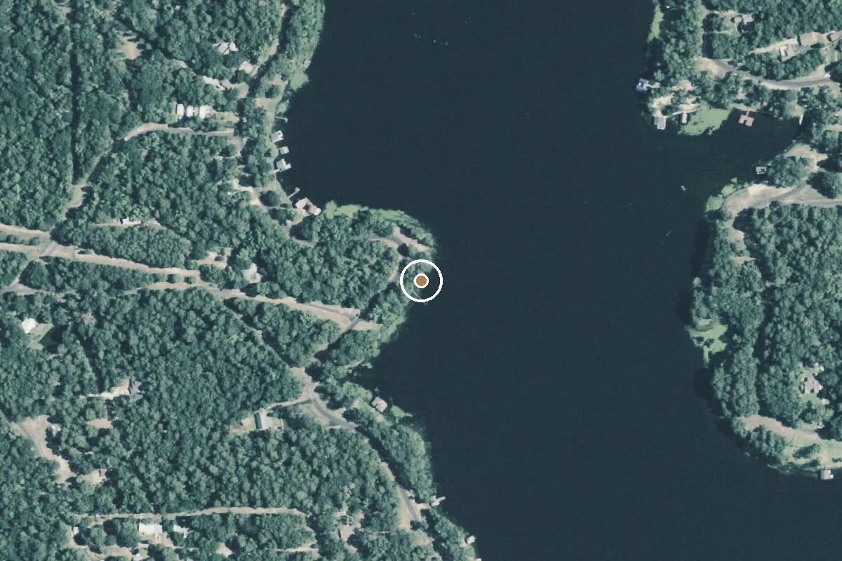 Aerial view of Lake Haawkins Boat Ramp
