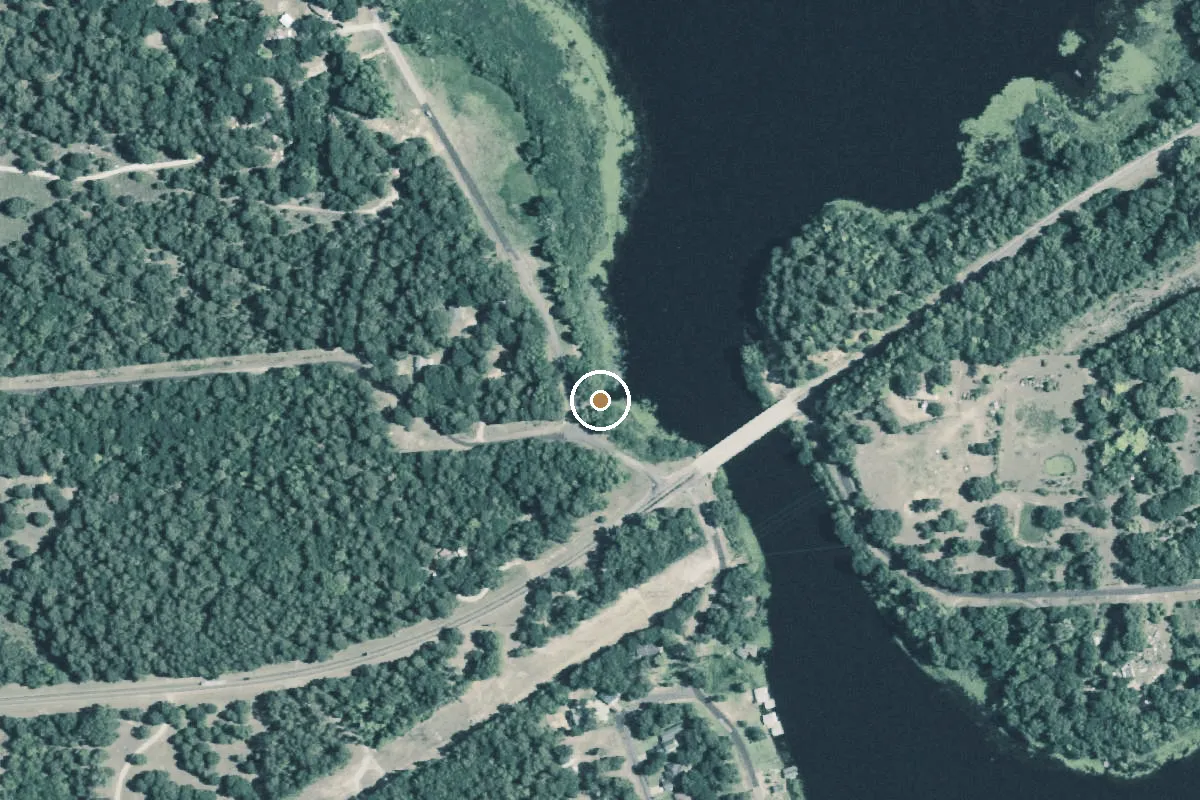 Aerial view of Lake Hawkins Boat Ramp