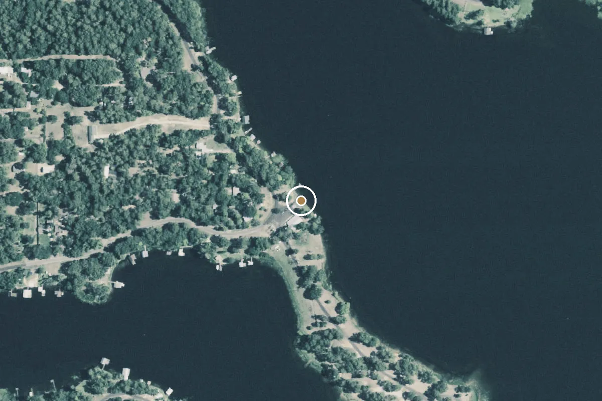 Aerial view of Lake Hawkins Public Boat Ramp