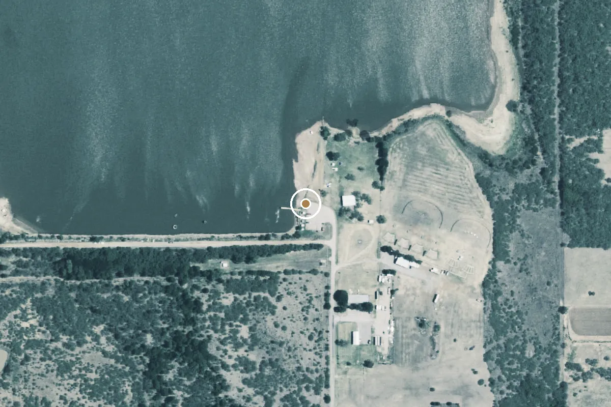 Aerial view of Lake Iowa Park Boat Ramp