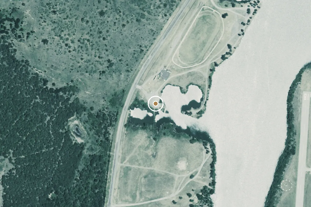 Aerial view of Lake Jacksboro Boat Ramp