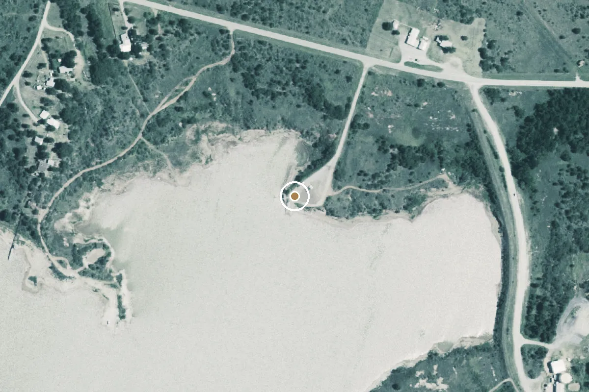 Aerial view of Lake Kickapoo Boat Ramp