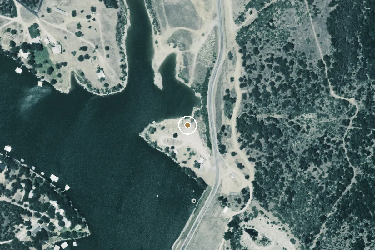 Aerial view of Lake Leon Boat Ramp