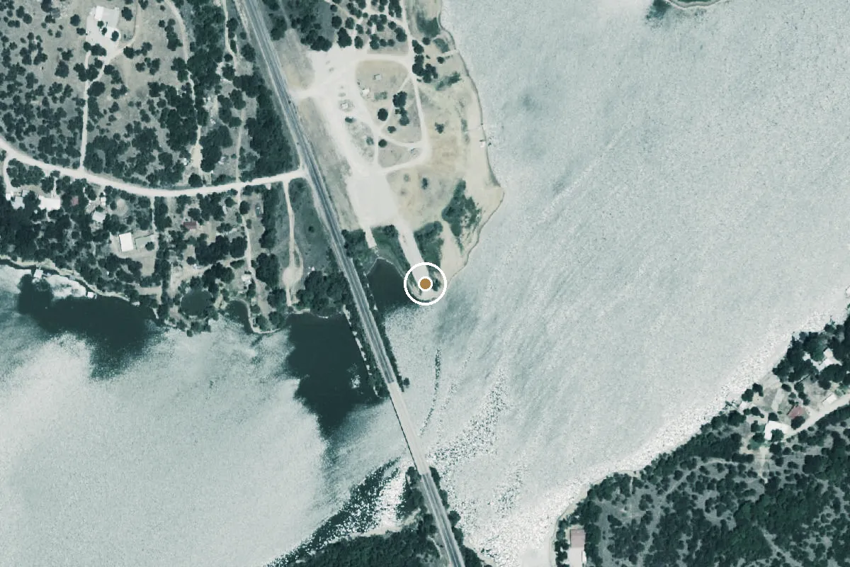 Aerial view of Lake Leon Boat Ramp