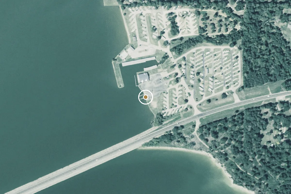 Aerial view of Lake Livingston Boat Ramp