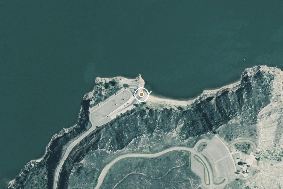 Aerial view of Lake Meredith National Recreation Area Boat Ramp