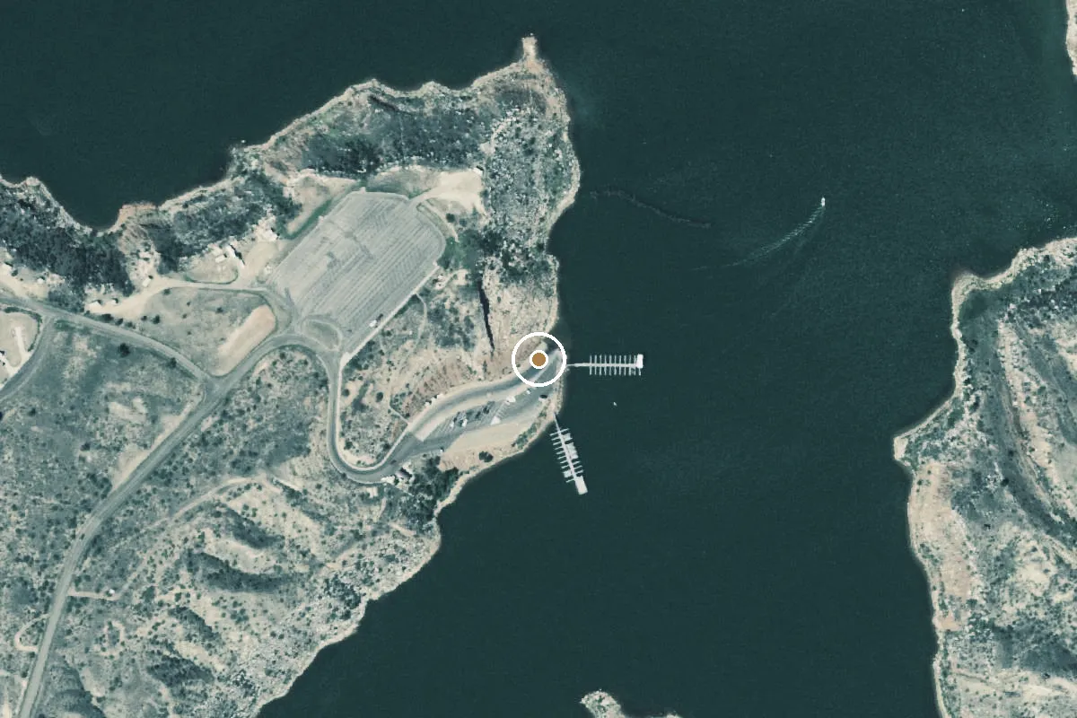 Aerial view of Lake Meredith National Recreation Area Boat Ramp