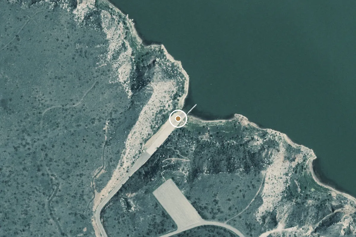 Aerial view of Lake Meredith National Recreation Area Boat Ramp
