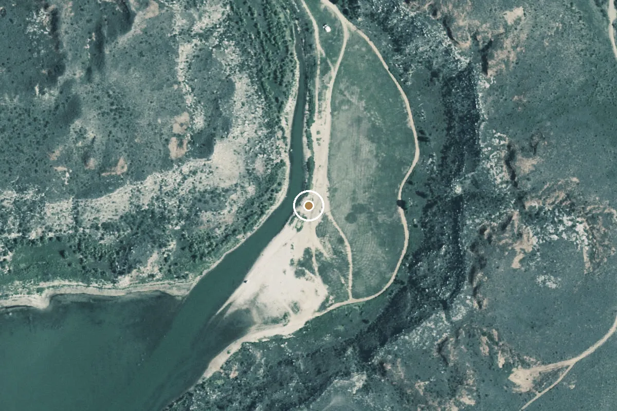 Aerial view of Lake Meredith National Recreation Area Boat Ramp