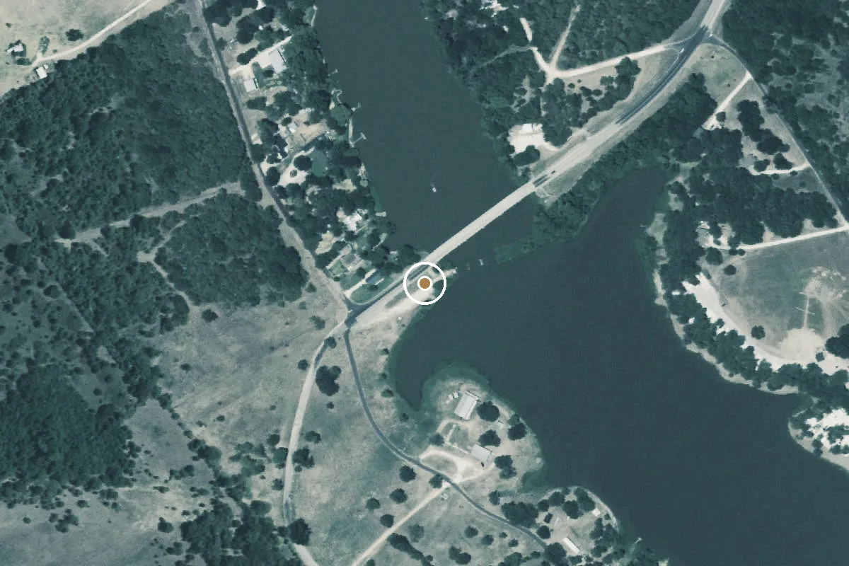 Aerial view of Lake Mexia Boat Ramp