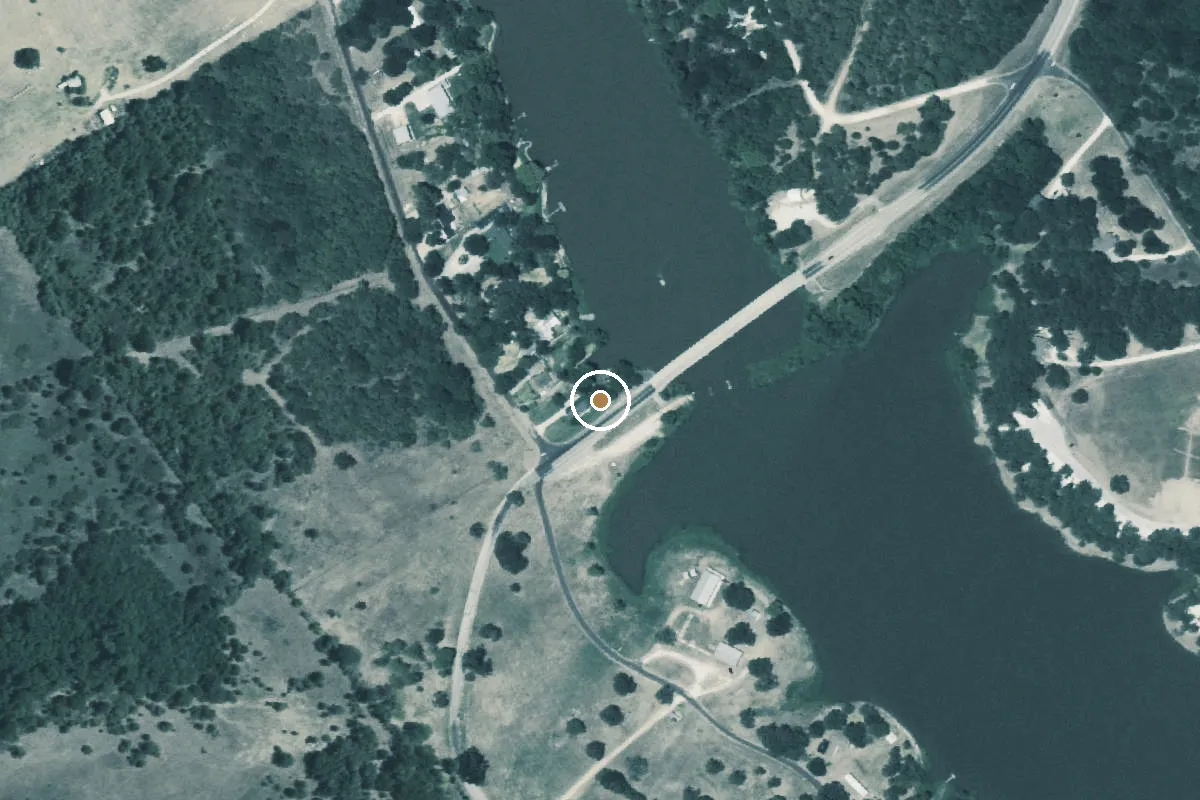 Aerial view of Lake Mexia Boat Ramp