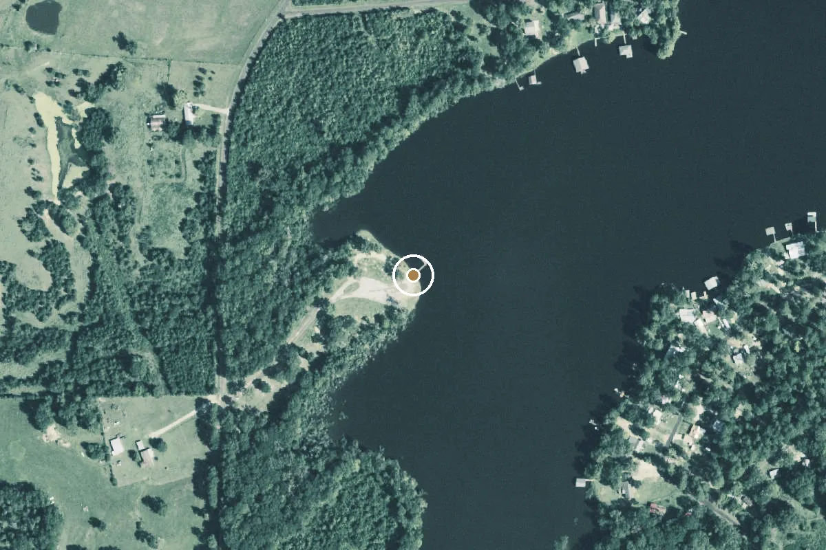Aerial view of Lake Murvaul Boat Ramp