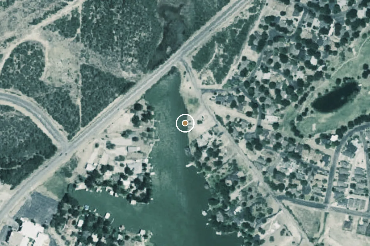 Aerial view of Lake Nasworthy Boat Ramp