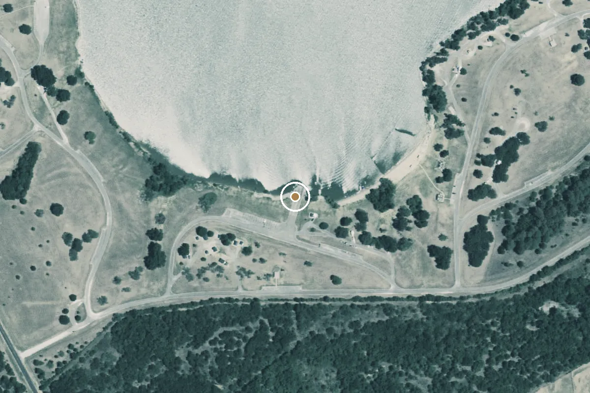 Aerial view of Lake Navarro Mills Boat Ramp