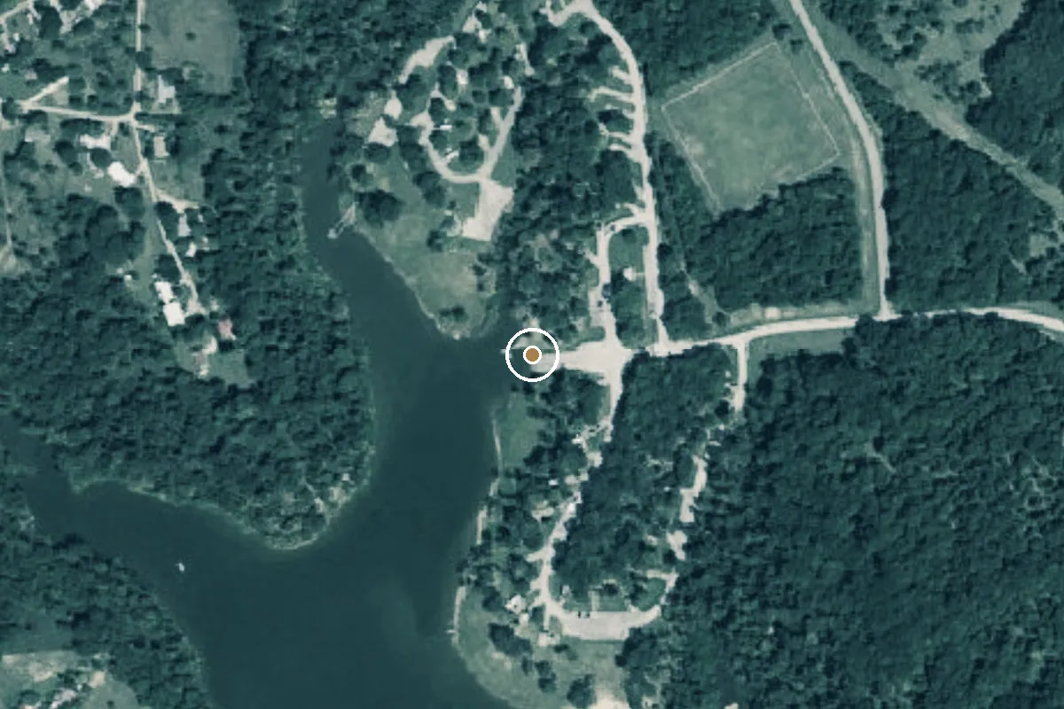 Aerial view of Lake Navarro Mills Boat Ramp