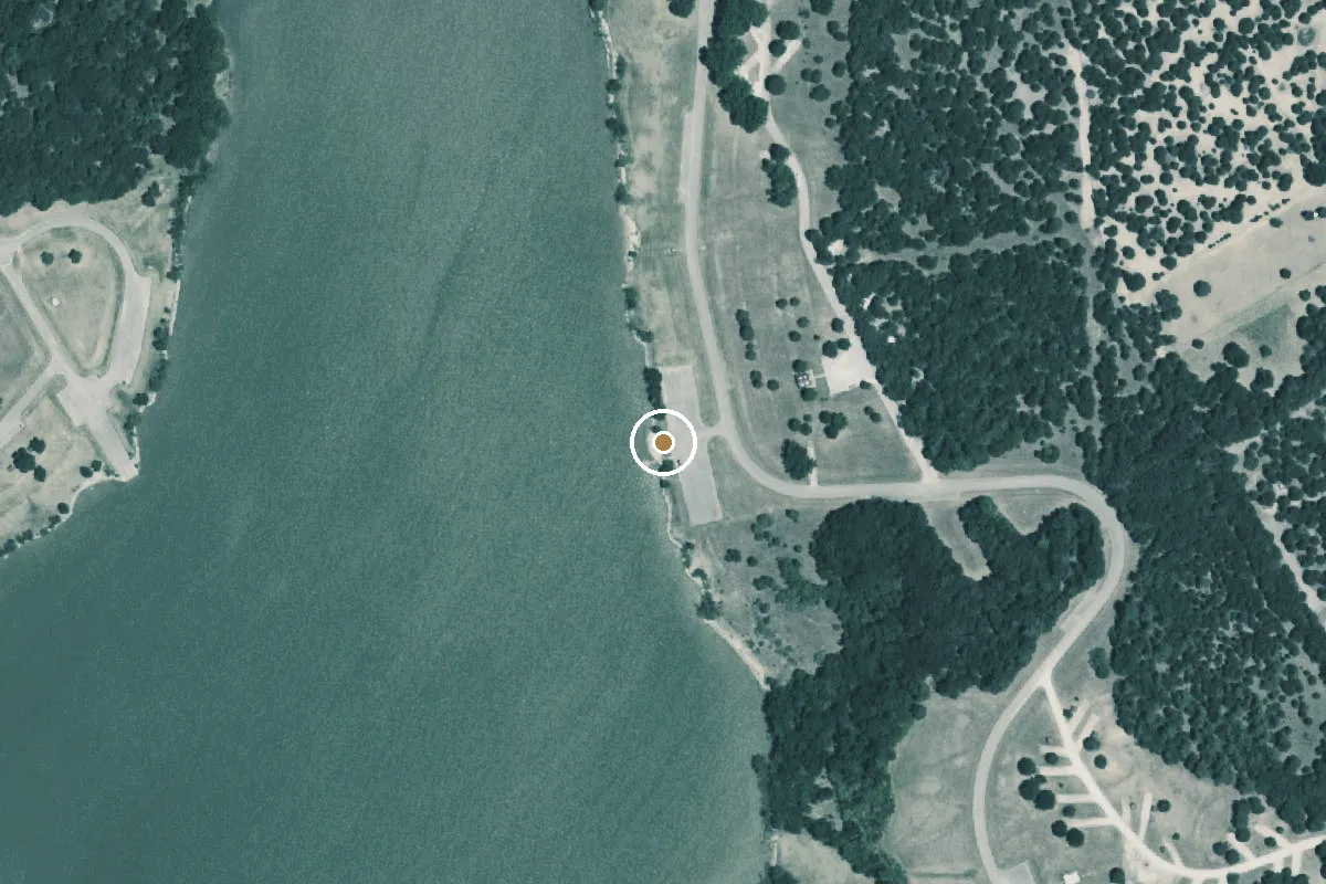 Aerial view of Lake Navarro Mills Boat Ramp