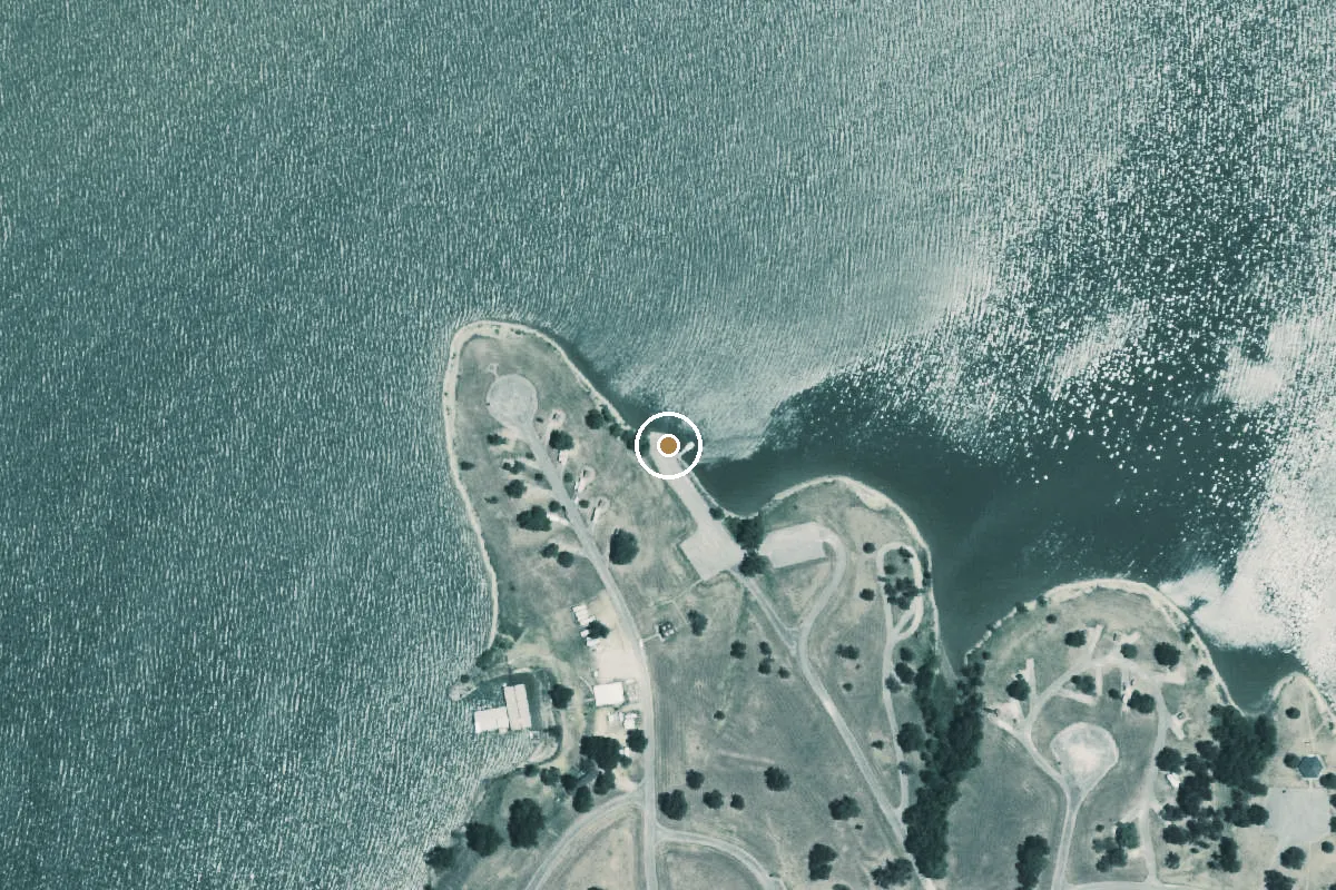 Aerial view of Lake Navarro Mills Boat Ramp
