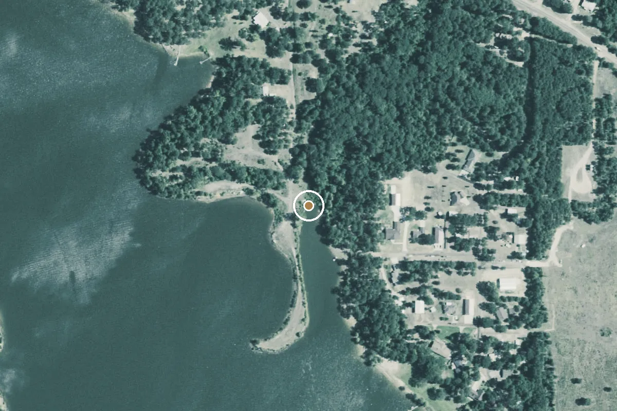 Aerial view of Lake O' the Pines Boat Ramp