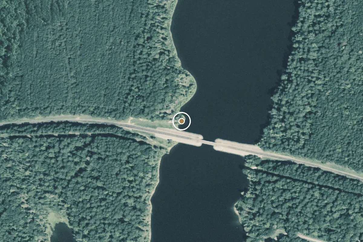 Aerial view of Lake O' the Pines Boat Ramp
