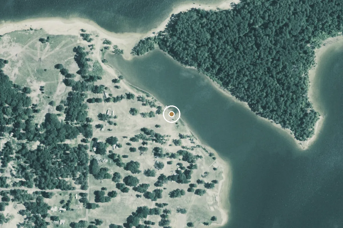 Aerial view of Lake O' the Pines Boat Ramp