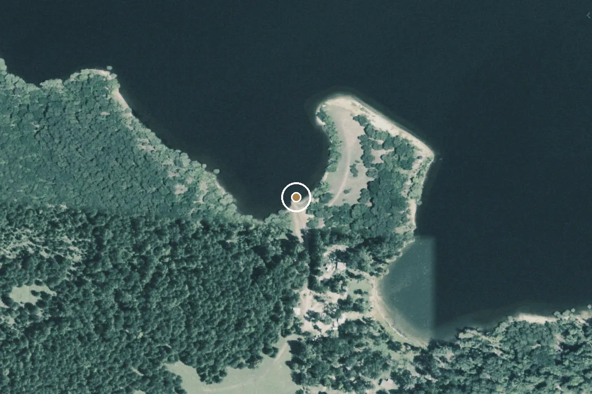 Aerial view of Lake O' the Pines Boat Ramp