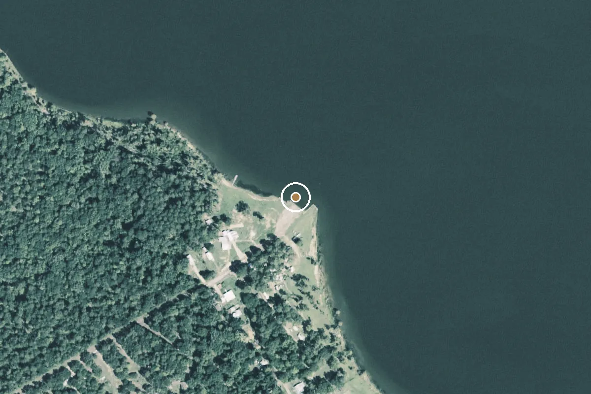Aerial view of Lake O' the Pines Boat Ramp