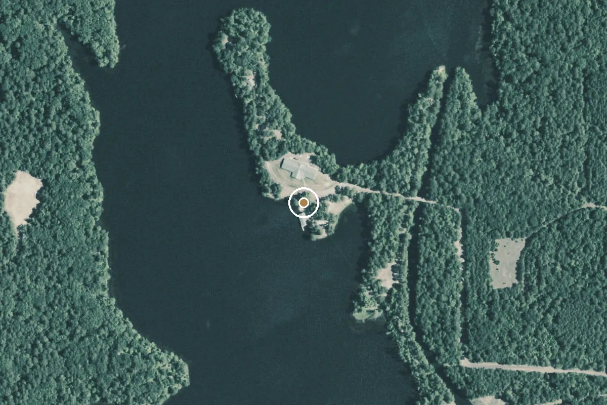 Aerial view of Lake O' the Pines Boat Ramp