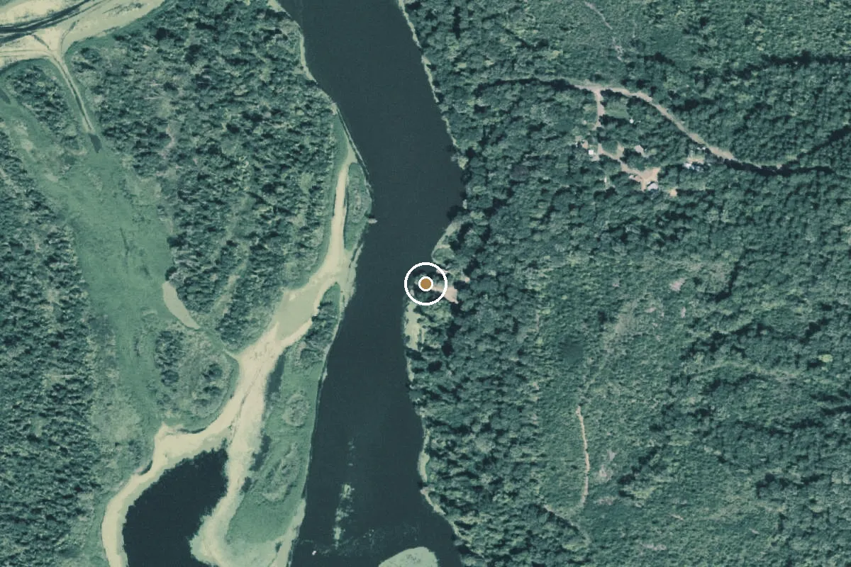 Aerial view of Lake O' The Pines Boat Ramp
