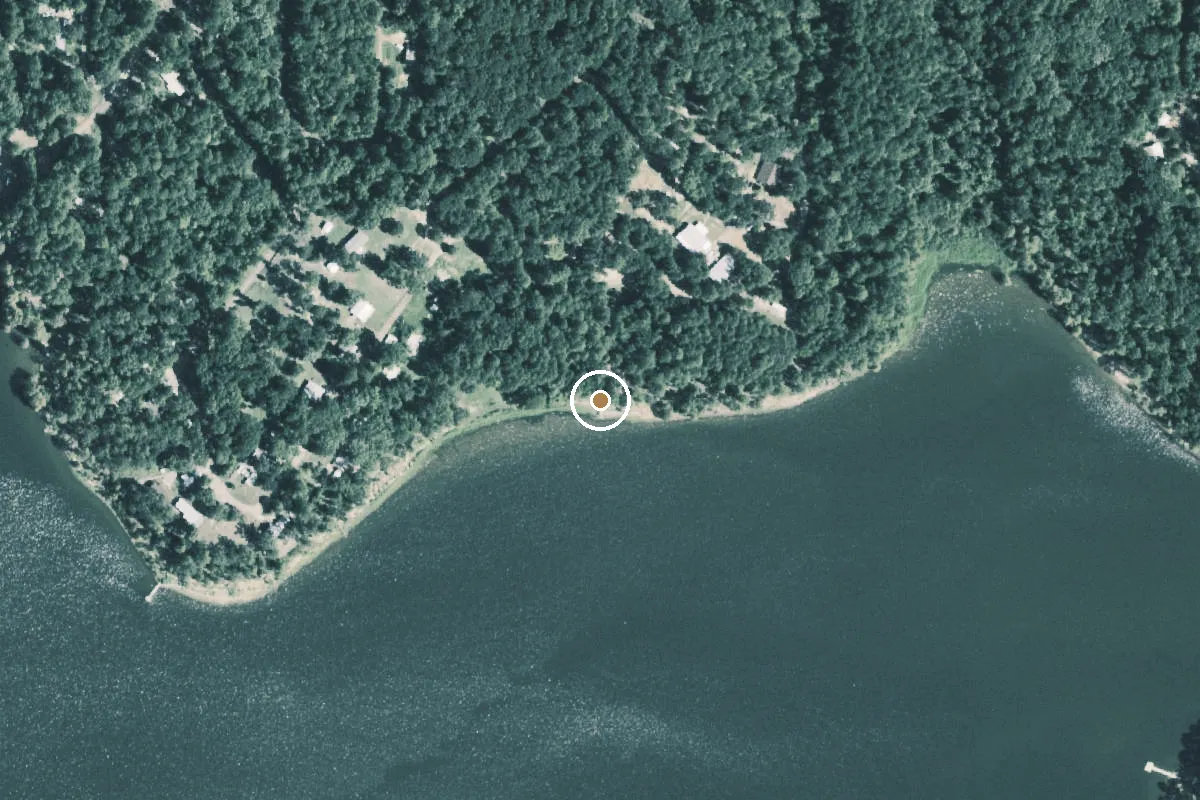 Aerial view of Lake O' the Pines Boat Ramp