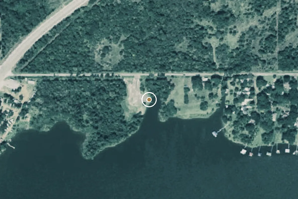 Aerial view of Lake Palestine Boat Ramp