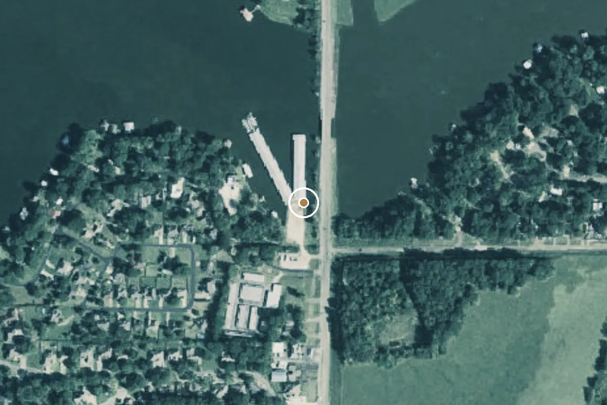 Aerial view of Lake Palestine Boat Ramp