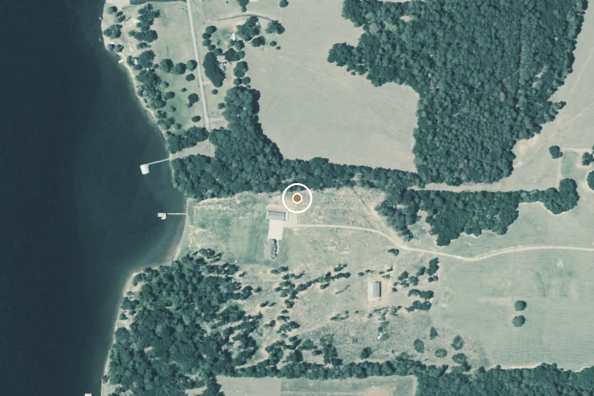Aerial view of Lake Palestine Boat Ramp