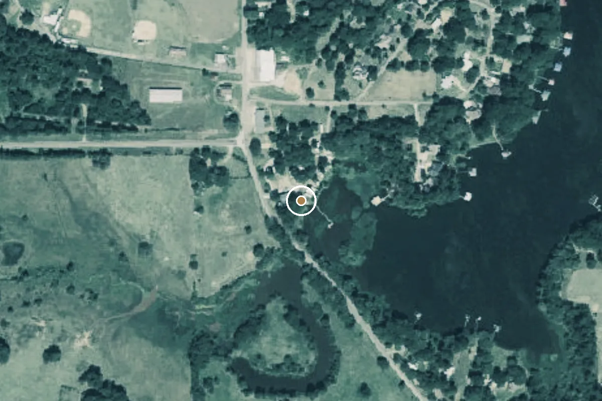 Aerial view of Lake Palestine Boat Ramp