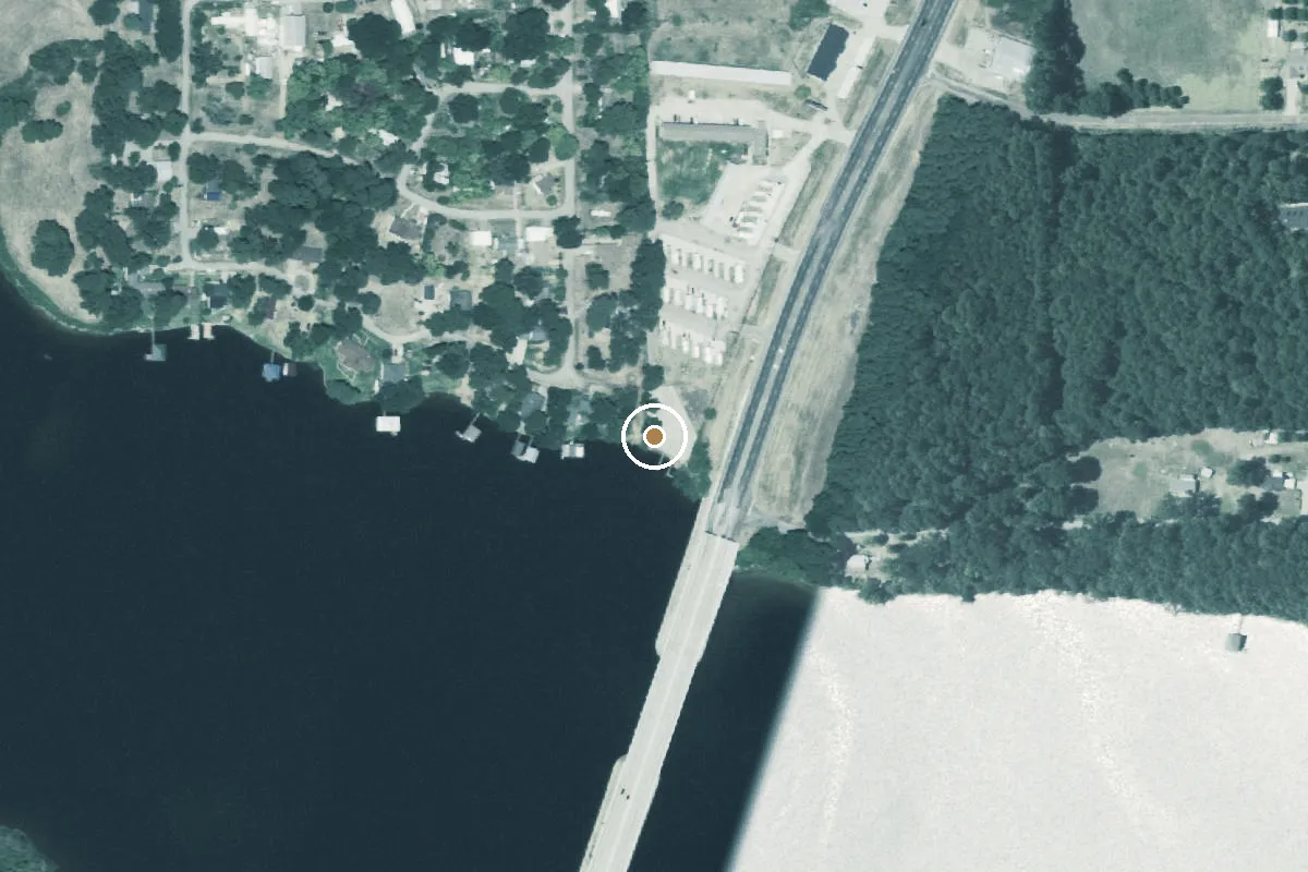 Aerial view of Lake Palestine Boat Ramp