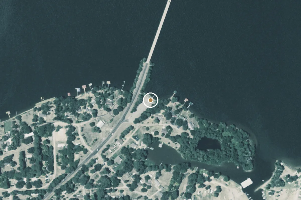Aerial view of Lake Palestine Boat Ramp