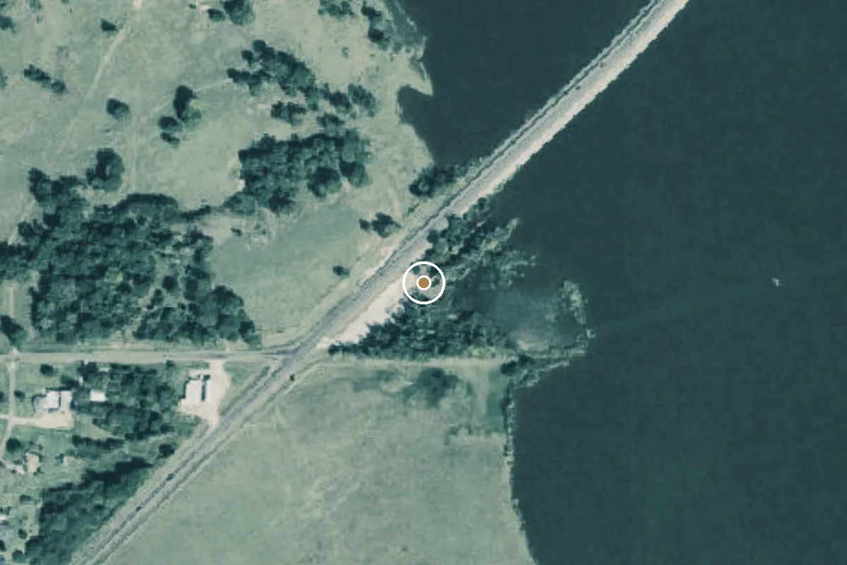 Aerial view of Lake Palestine Boat Ramp