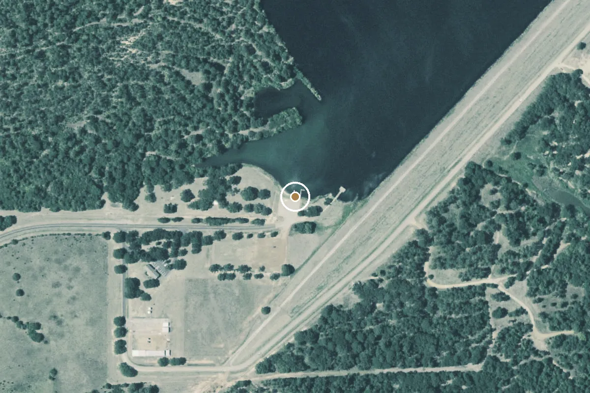 Aerial view of Lake Palestine Boat Ramp