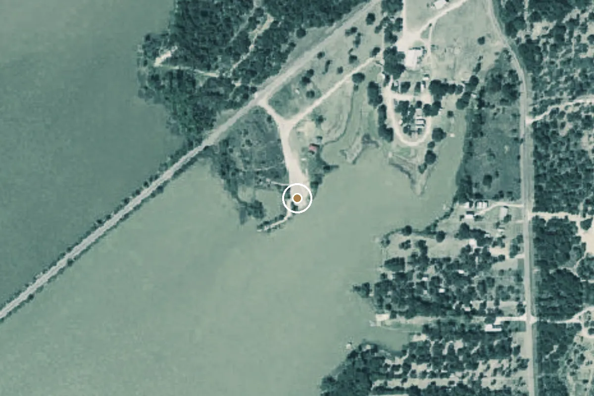 Aerial view of Lake Palo Pinto Boat Ramp