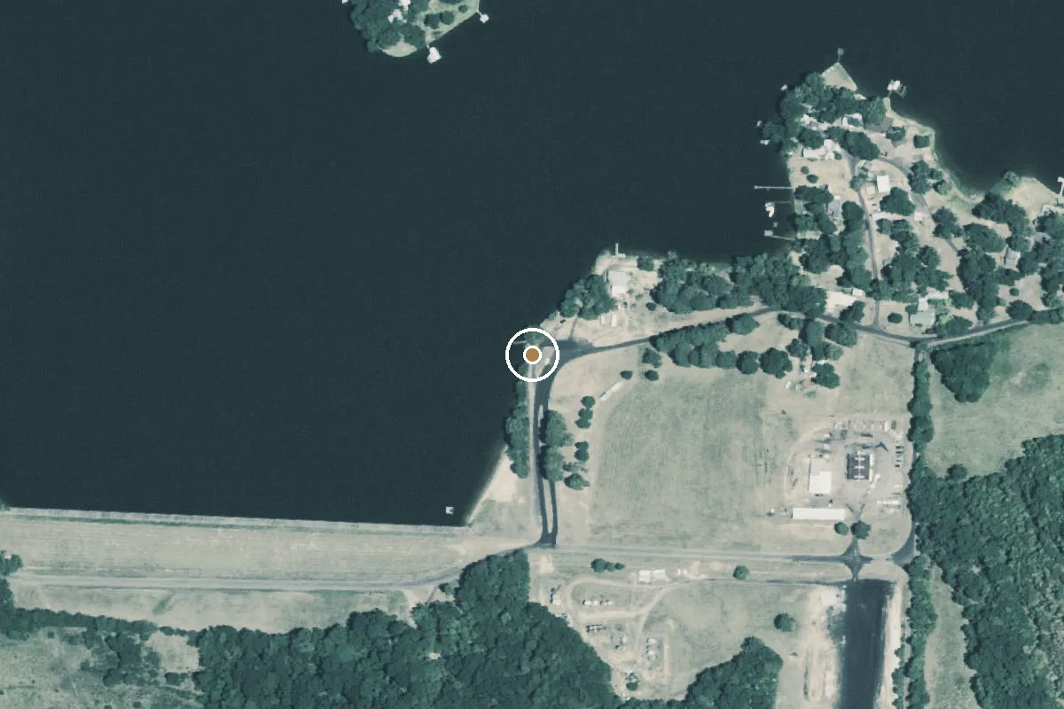 Aerial view of Lake Quitman Boat Ramp