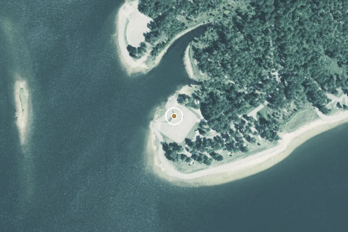 Aerial view of Lake Sam Rayburn Boat Ramp
